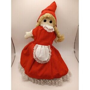 Little Red Riding Hood, Grandmother, Big Bad Wolf OOAK Doll 12" Vintage